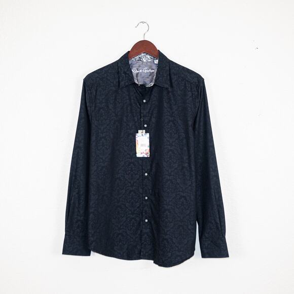 Robert Graham Men's Medium Bayview Button Down Shirt Textured floral NWT - Picture 1 of 10